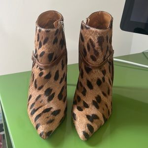 Ralph Lauren stiletto booties leopard